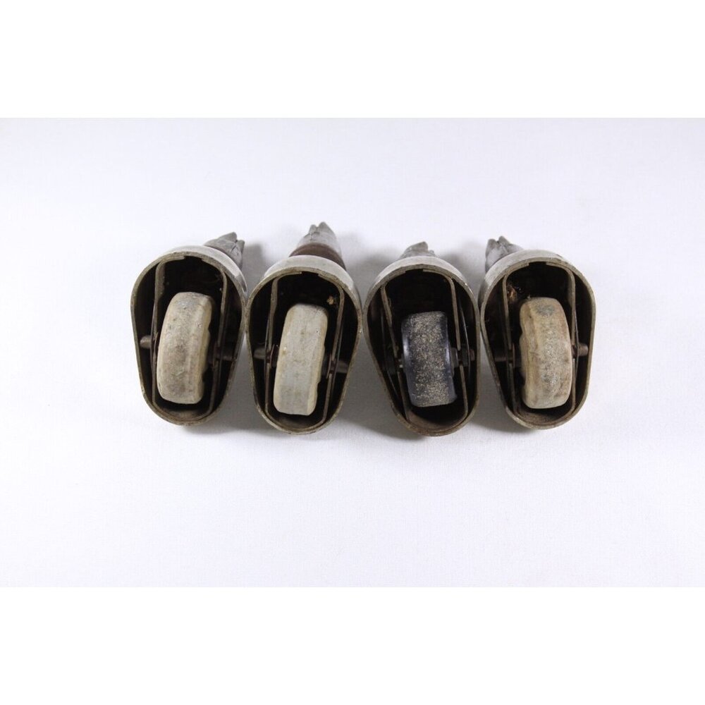 Vintage art deco caster wheels, mcm reclaimed office chair swivel casters - Picture 6 of 8